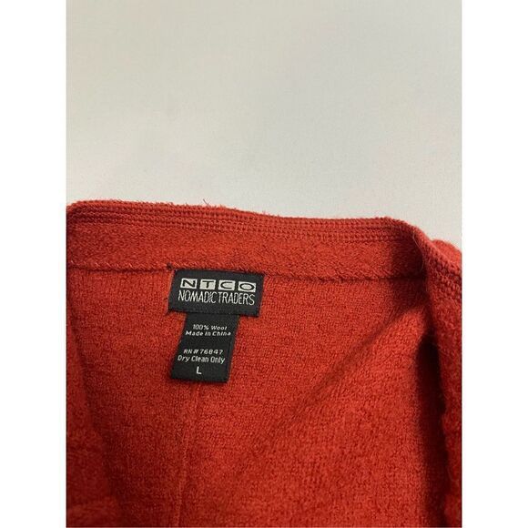 NTCO Nomadic Traders Burnt Orange Wool Lagenlook Vest Size Large - Picture 4 of 9